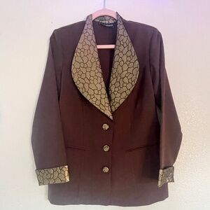 Wear Abouts Vintage Blazer with Glitter Reptile Collar & Buttons